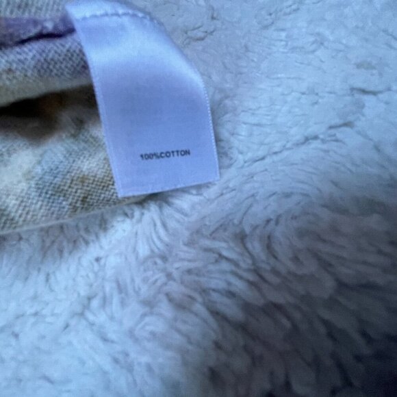 Caslon Women Button Front Knit Cardigan Sweater Medium Purple Green Print Cotton - Picture 3 of 9